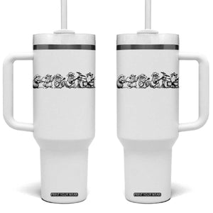Animal Band Tumbler With Handle Funny Forest Animals Playing Instruments Vintage Music Lovers TS10 One Size: 40 oz White Print Your Wear
