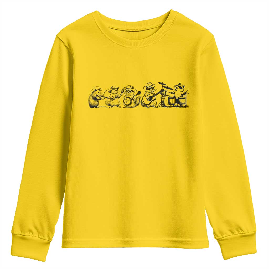 Animal Band Youth Sweatshirt Funny Forest Animals Playing Instruments Vintage Music Lovers TS10 Daisy Print Your Wear