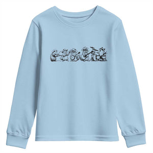 Animal Band Youth Sweatshirt Funny Forest Animals Playing Instruments Vintage Music Lovers TS10 Light Blue Print Your Wear