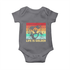 Golden Retriever Dog Baby Onesie Life is Golden Retro Vintage TS10 Charcoal Print Your Wear