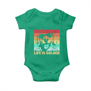 Golden Retriever Dog Baby Onesie Life is Golden Retro Vintage TS10 Irish Green Print Your Wear
