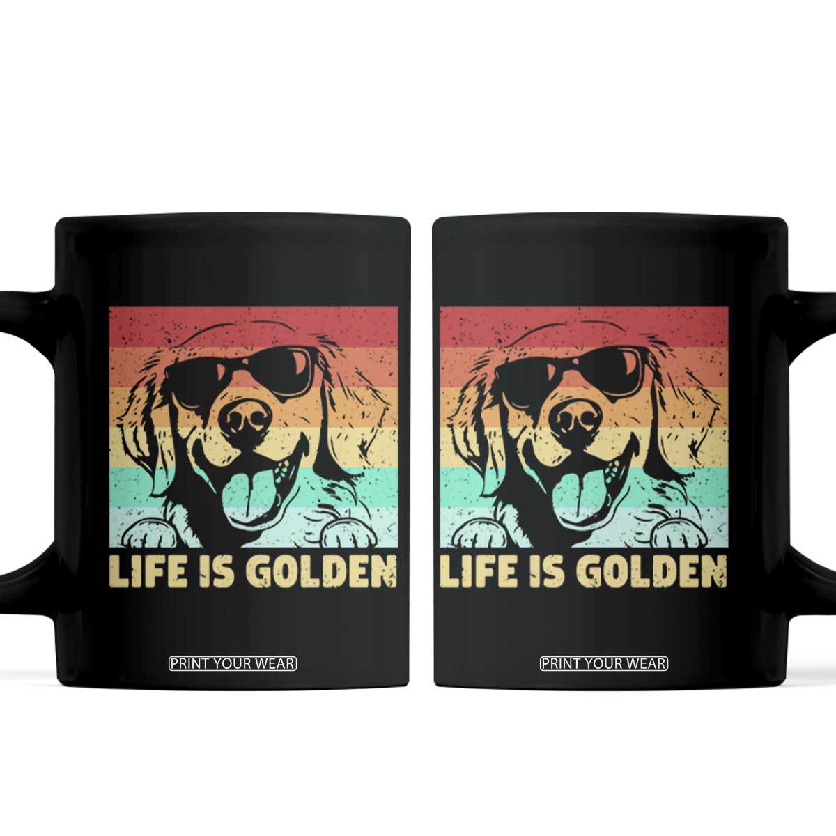 Golden Retriever Dog Coffee Mug Life is Golden Retro Vintage TS10 Black Print Your Wear