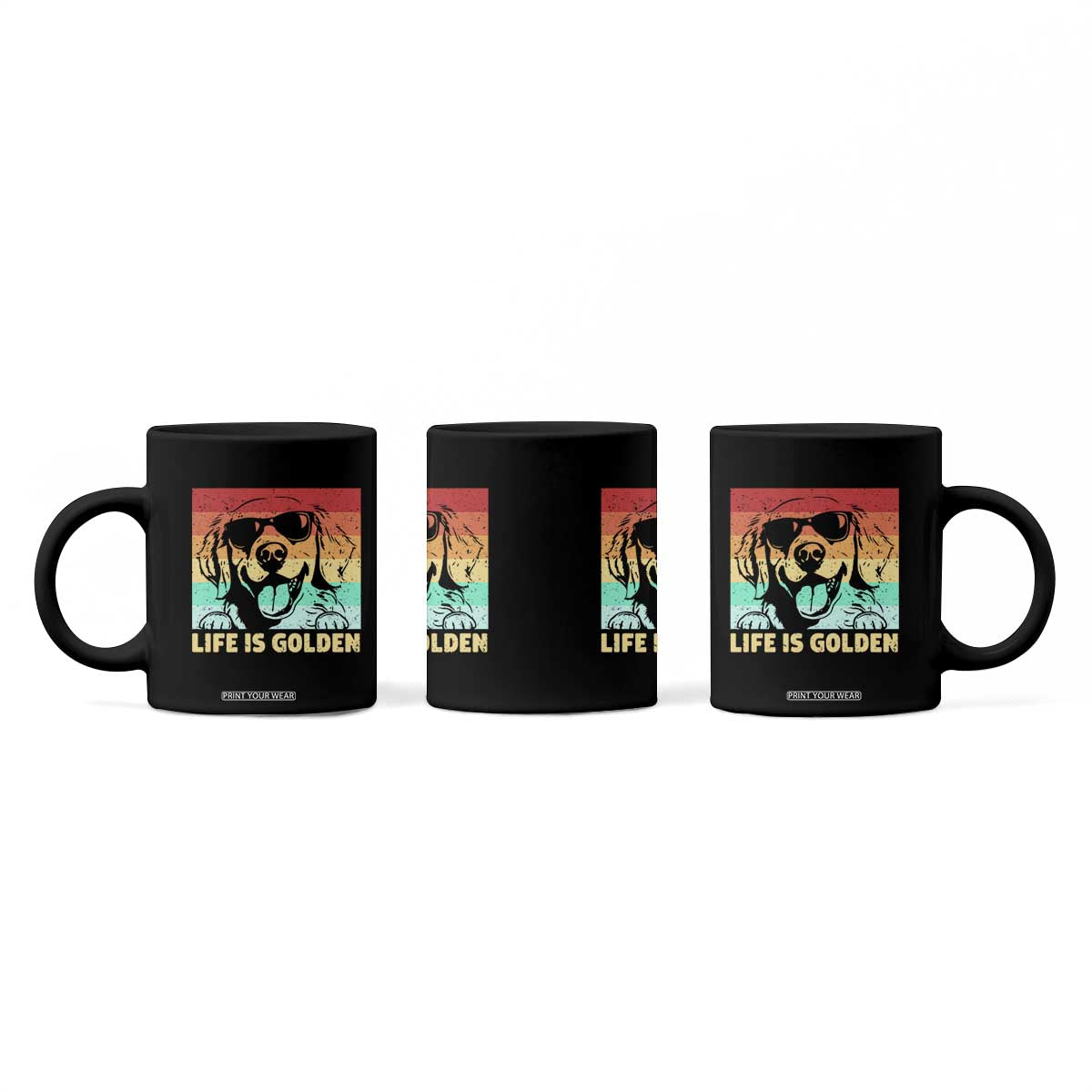 Golden Retriever Dog Coffee Mug Life is Golden Retro Vintage TS10 Print Your Wear