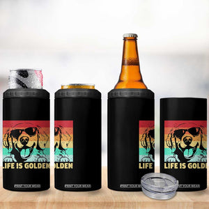 Golden Retriever Dog 4 in 1 Can Cooler Tumbler Life is Golden Retro Vintage TS10 Print Your Wear