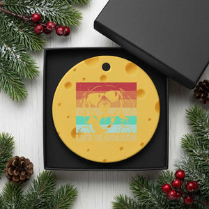 Golden Retriever Dog Ceramic Ornament Life is Golden Retro Vintage TS10 1pc Yellow Cheese Print Your Wear