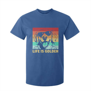 Golden Retriever Dog T Shirt For Kid Life is Golden Retro Vintage TS10 Royal Blue Print Your Wear