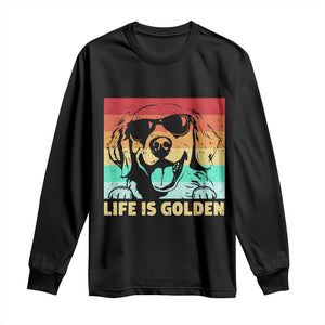 Golden Retriever Dog Long Sleeve Shirt Life is Golden Retro Vintage TS10 Black Print Your Wear