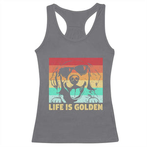 Golden Retriever Dog Racerback Tank Top Life is Golden Retro Vintage TS10 Charcoal Print Your Wear