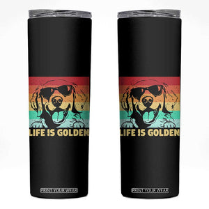 Golden Retriever Dog Skinny Tumbler Life is Golden Retro Vintage TS10 Black Print Your Wear