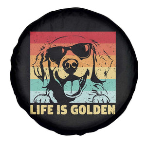Golden Retriever Dog Spare Tire Cover Life is Golden Retro Vintage TS10 Print Your Wear