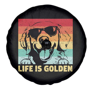 Golden Retriever Dog Spare Tire Cover Life is Golden Retro Vintage TS10 Print Your Wear