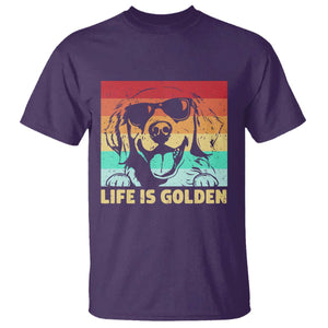 Golden Retriever Dog T Shirt Life is Golden Retro Vintage TS10 Purple Print Your Wear