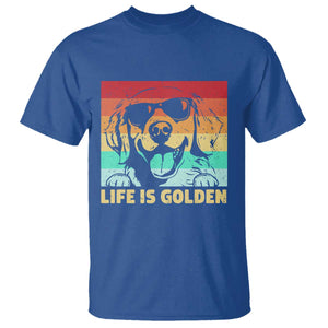 Golden Retriever Dog T Shirt Life is Golden Retro Vintage TS10 Royal Blue Print Your Wear