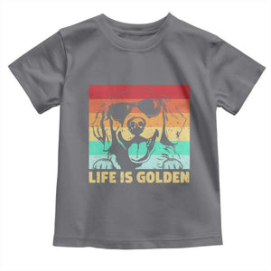 Golden Retriever Dog Toddler T Shirt Life is Golden Retro Vintage TS10 Charcoal Print Your Wear