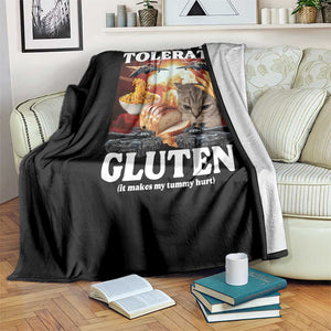 Gluten Intolerance Cat Meme Throw Blanket I Refuse To Tolerate Gluten TS10 Print Your Wear