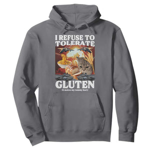 Gluten Intolerance Cat Meme Hoodie I Refuse To Tolerate Gluten TS10 Charcoal Print Your Wear