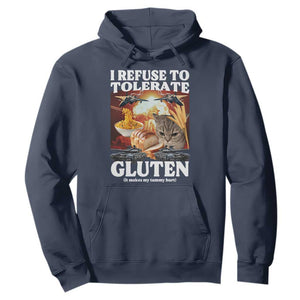 Gluten Intolerance Cat Meme Hoodie I Refuse To Tolerate Gluten TS10 Navy Print Your Wear
