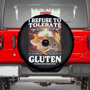 Gluten Intolerance Cat Meme Spare Tire Cover I Refuse To Tolerate Gluten TS10 Black Print Your Wear