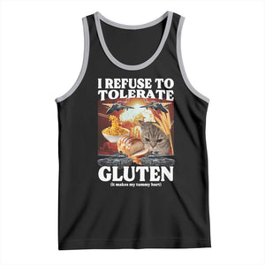 Gluten Intolerance Cat Meme Tank Top I Refuse To Tolerate Gluten TS10 Black Athletic Heather Print Your Wear