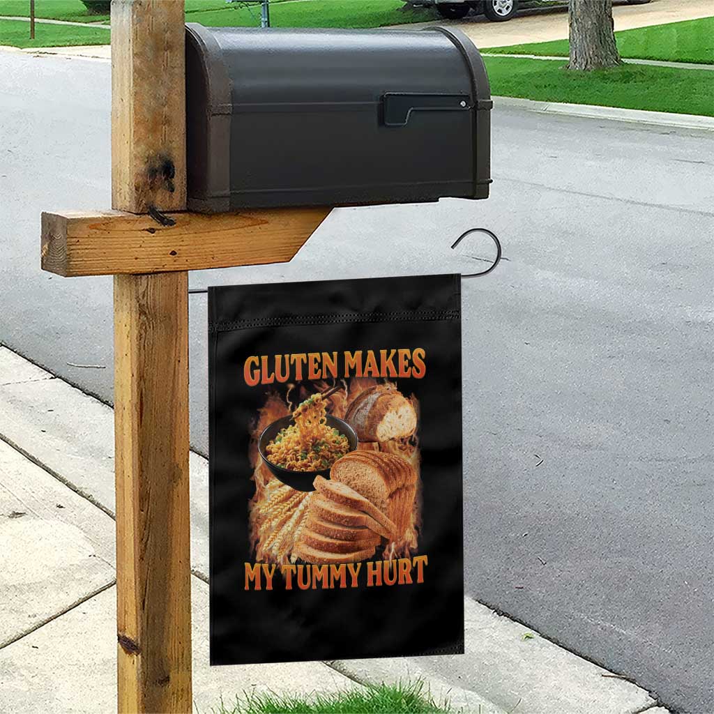 Funny Gluten Free Garden Flag Gluten Makes My Tummy Hurt Vintage Bootleg Graphic TS10 Print Your Wear