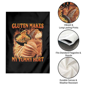 Funny Gluten Free Garden Flag Gluten Makes My Tummy Hurt Vintage Bootleg Graphic TS10 Print Your Wear