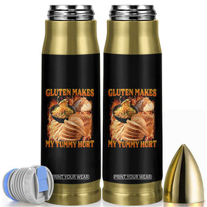 Funny Gluten Free Bullet Tumbler Gluten Makes My Tummy Hurt Vintage Bootleg Graphic TS10 Black Print Your Wear