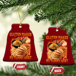 Funny Gluten Free Ceramic Ornament Gluten Makes My Tummy Hurt Vintage Bootleg Graphic TS10 Print Your Wear