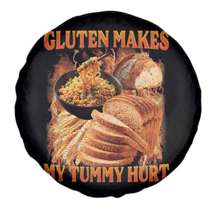 Funny Gluten Free Spare Tire Cover Gluten Makes My Tummy Hurt Vintage Bootleg Graphic TS10 Print Your Wear