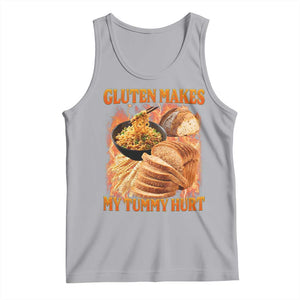 Funny Gluten Free Tank Top Gluten Makes My Tummy Hurt Vintage Bootleg Graphic TS10 Athletic Heather Print Your Wear