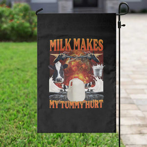 Lactose Intolerant Meme Garden Flag Milk Makes My Tummy Hurt Vintage Bootleg Graphic TS10 Print Your Wear