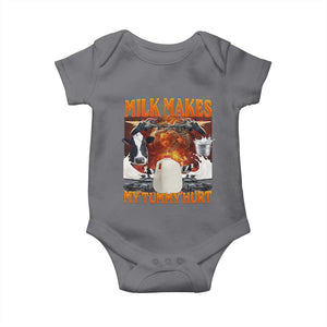 Lactose Intolerant Meme Baby Onesie Milk Makes My Tummy Hurt Vintage Bootleg Graphic TS10 Charcoal Print Your Wear