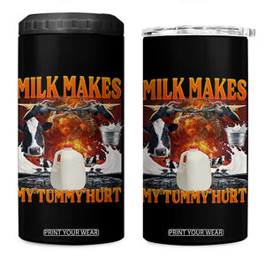 Lactose Intolerant Meme 4 in 1 Can Cooler Tumbler Milk Makes My Tummy Hurt Vintage Bootleg Graphic TS10 One Size: 16 oz Black Print Your Wear