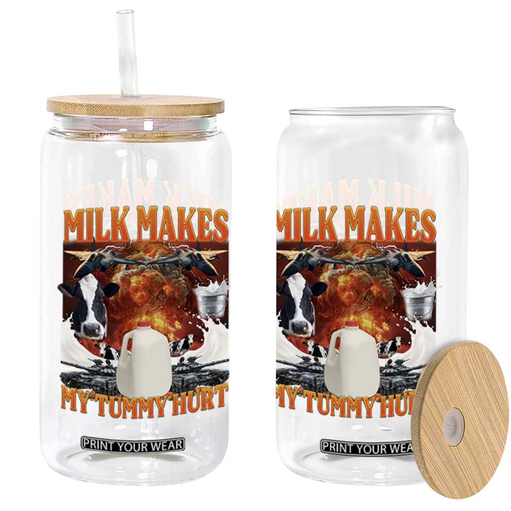 Lactose Intolerant Meme Glass Can Milk Makes My Tummy Hurt Vintage Bootleg Graphic TS10 Print Your Wear