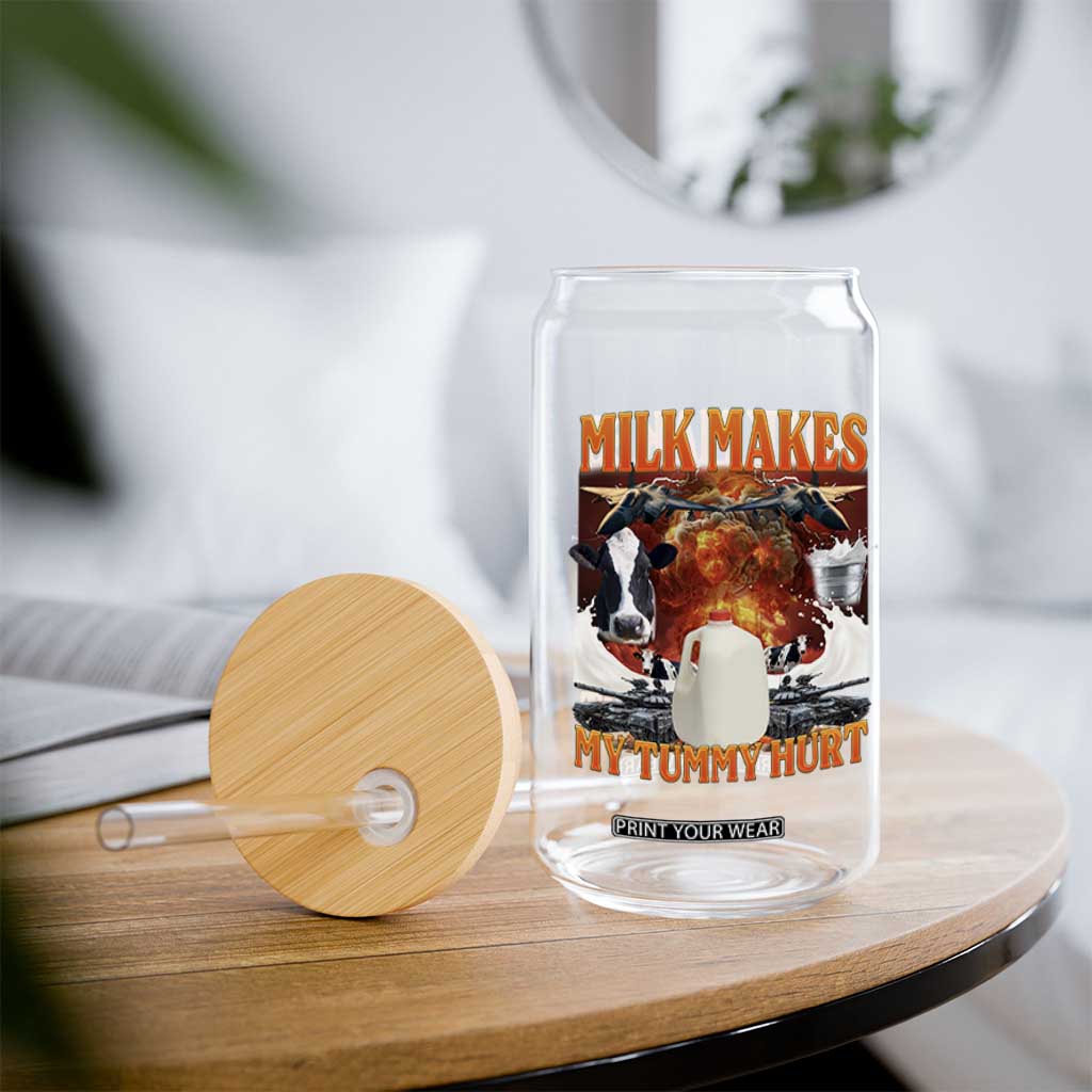Lactose Intolerant Meme Glass Can Milk Makes My Tummy Hurt Vintage Bootleg Graphic TS10 Print Your Wear