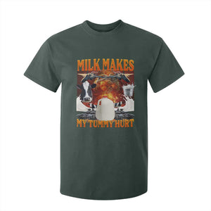 Lactose Intolerant Meme T Shirt For Kid Milk Makes My Tummy Hurt Vintage Bootleg Graphic TS10 Dark Forest Green Print Your Wear