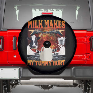 Lactose Intolerant Meme Spare Tire Cover Milk Makes My Tummy Hurt Vintage Bootleg Graphic TS10 Black Print Your Wear