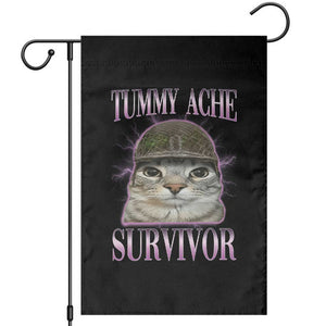 Tummy Ache Survivor Cat Meme Garden Flag Funny Trending Oddly Specific Brainrot Memes TS10 Black Print Your Wear