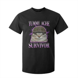 Tummy Ache Survivor Cat Meme T Shirt For Kid Funny Trending Oddly Specific Brainrot Memes TS10 Black Print Your Wear