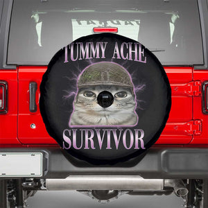 Tummy Ache Survivor Cat Meme Spare Tire Cover Funny Trending Oddly Specific Brainrot Memes TS10 Black Print Your Wear