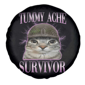 Tummy Ache Survivor Cat Meme Spare Tire Cover Funny Trending Oddly Specific Brainrot Memes TS10 Print Your Wear