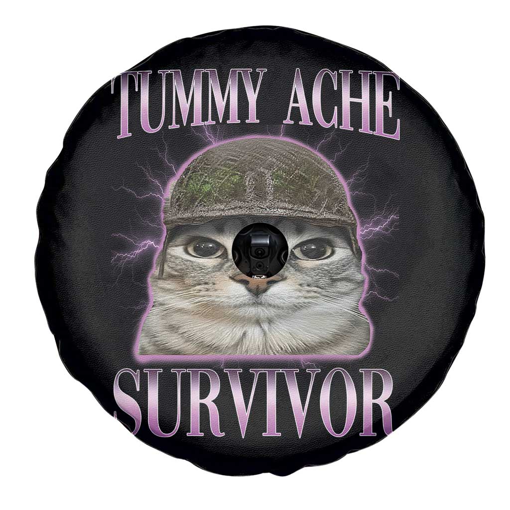 Tummy Ache Survivor Cat Meme Spare Tire Cover Funny Trending Oddly Specific Brainrot Memes TS10 Print Your Wear