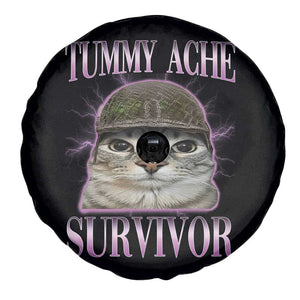 Tummy Ache Survivor Cat Meme Spare Tire Cover Funny Trending Oddly Specific Brainrot Memes TS10 Print Your Wear