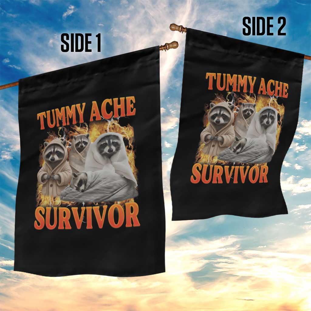 Tummy Ache Survivor Raccoon Meme Garden Flag TS10 Print Your Wear