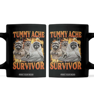 Tummy Ache Survivor Raccoon Meme Coffee Mug TS10 Black Print Your Wear
