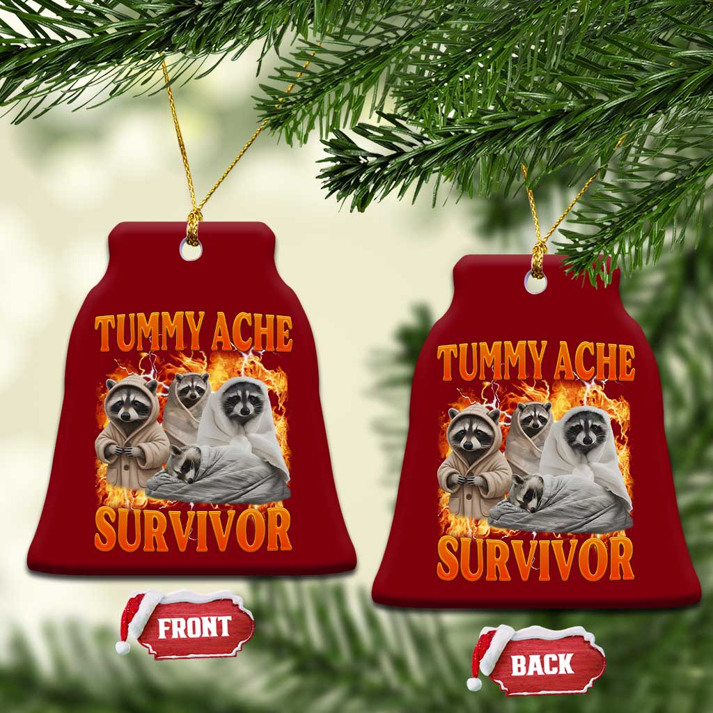 Tummy Ache Survivor Raccoon Meme Ceramic Ornament TS10 Print Your Wear