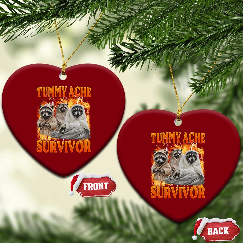 Tummy Ache Survivor Raccoon Meme Ceramic Ornament TS10 Print Your Wear