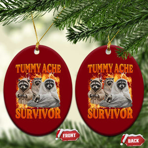 Tummy Ache Survivor Raccoon Meme Ceramic Ornament TS10 Print Your Wear