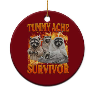 Tummy Ache Survivor Raccoon Meme Ceramic Ornament TS10 1pc Red Print Your Wear