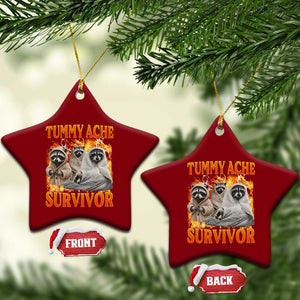 Tummy Ache Survivor Raccoon Meme Ceramic Ornament TS10 Print Your Wear
