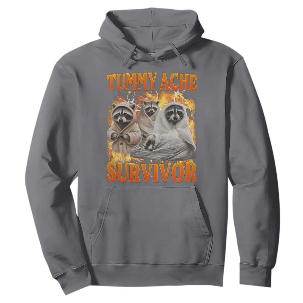 Tummy Ache Survivor Raccoon Meme Hoodie TS10 Charcoal Print Your Wear